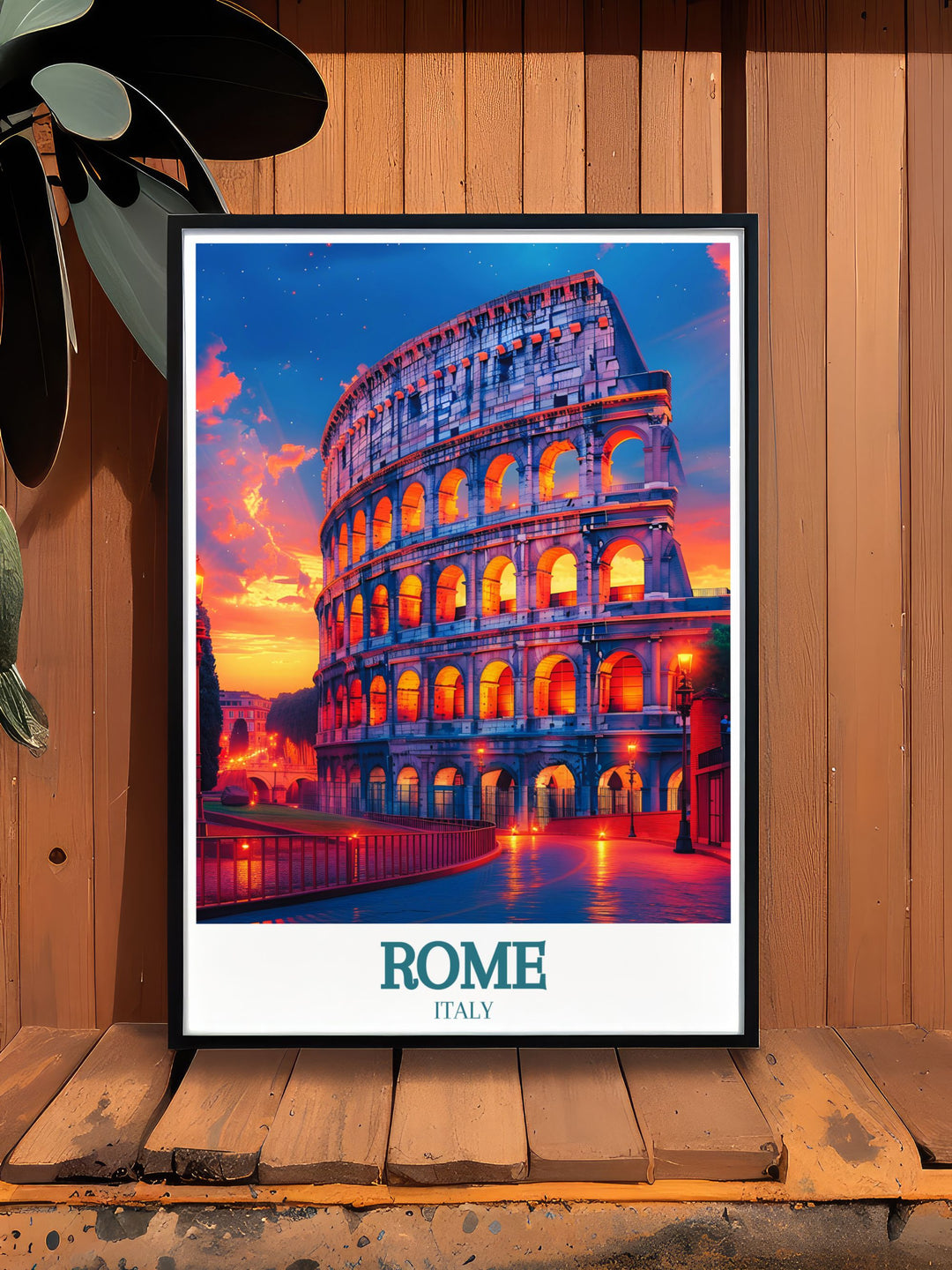 Beautiful Rome wall art capturing the grandeur of the Colosseum and Vatican City in intricate detail perfect for adding a touch of sophistication to your living room bedroom or office ideal for special occasions like anniversaries and birthdays.