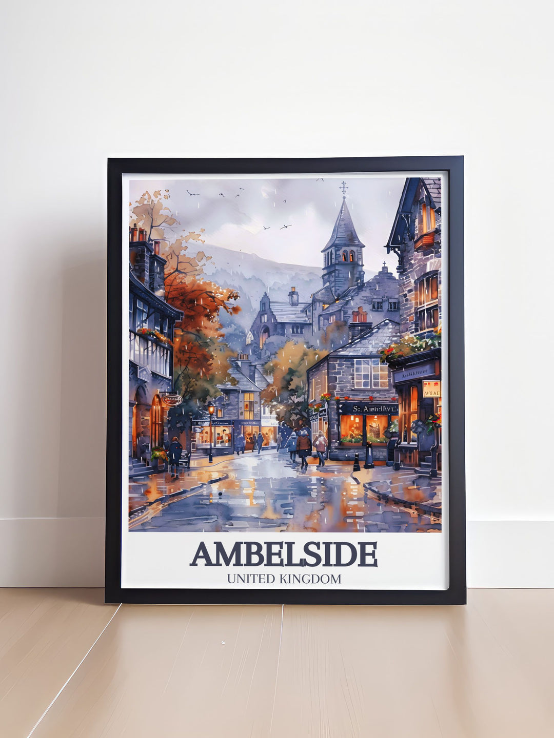 Beautiful Ambleside art print capturing the cultural richness of the Armitt Museum with its diverse exhibits and historical significance, perfect for home decor.