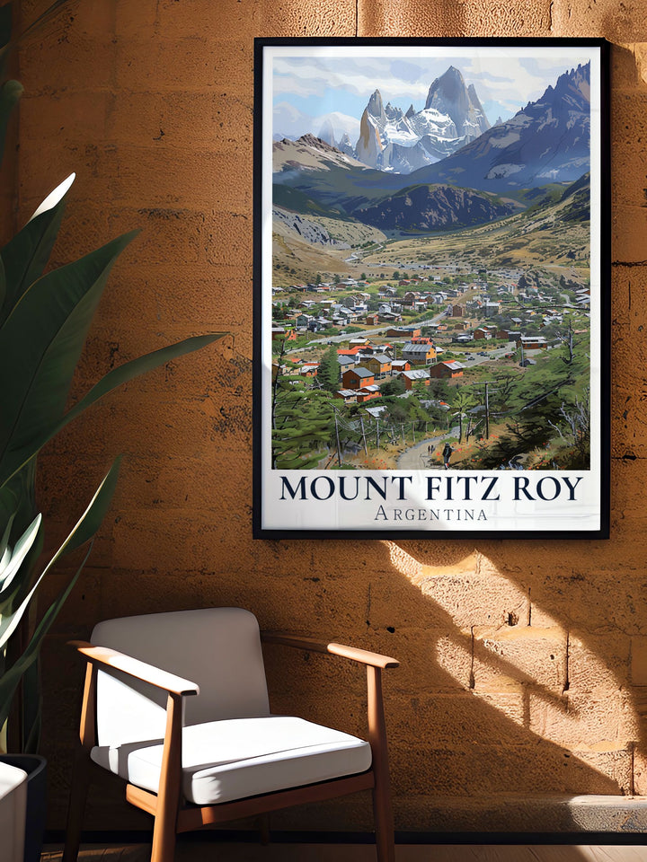 Stunning Prints of Mt Fitz Roy and El Chalten showcasing the vibrant colors and intricate details of Patagonia an ideal addition to any art collection and a meaningful gift for travel enthusiasts