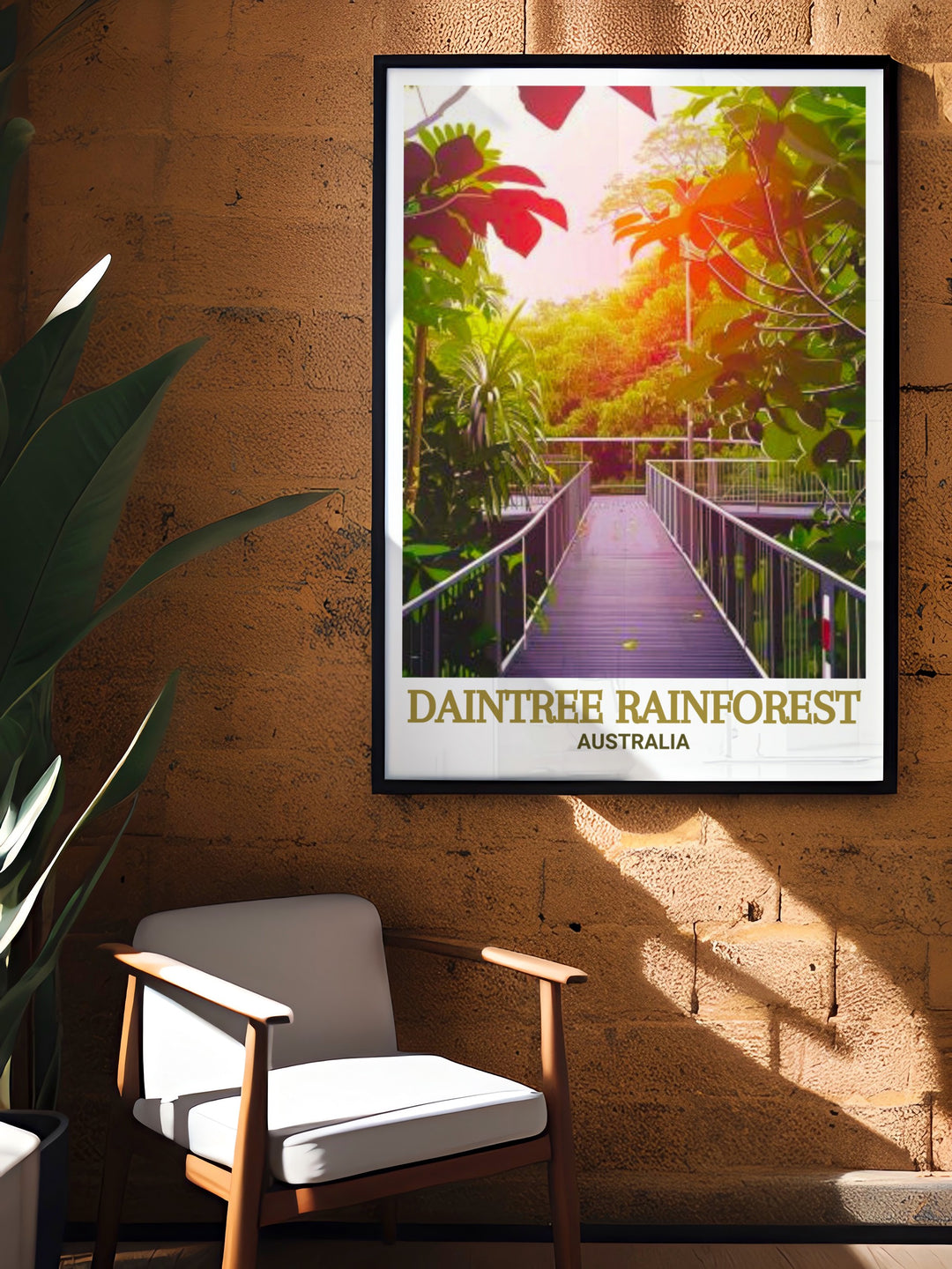 Unique Australia travel art with vibrant Daintree Discovery Centre prints great for creating a serene and elegant atmosphere