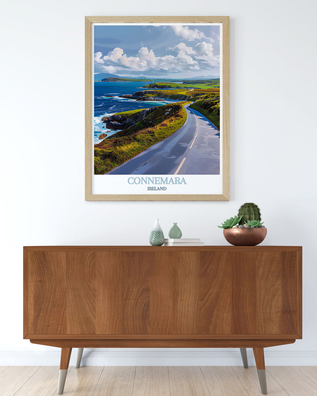 Capture the essence of the Sky Road in Connemara with our detailed art prints, showcasing the unique vistas, dramatic cliffs, and serene bays that make this route a highlight of the Wild Atlantic Way and a perfect addition to your home decor.