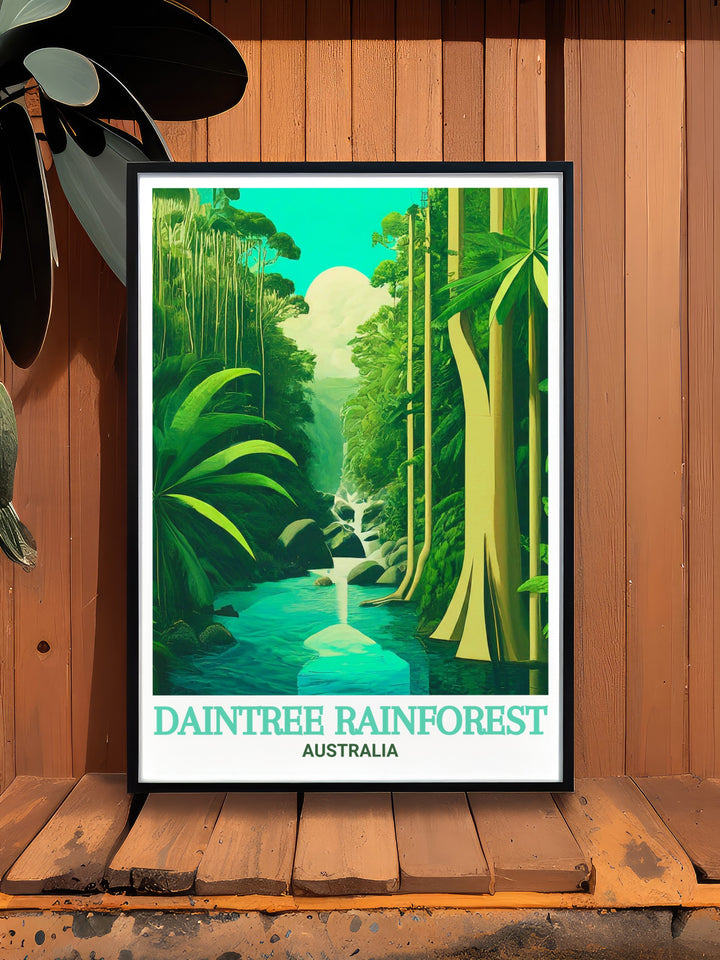 Mossman Gorge stunning living room decor featuring intricate details of the lush rainforest perfect for nature lovers