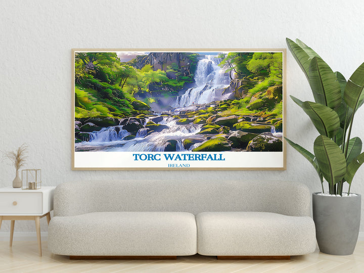 Discover the breathtaking landscapes of Killarney National Park with this detailed art print, highlighting its diverse scenery and natural charm.