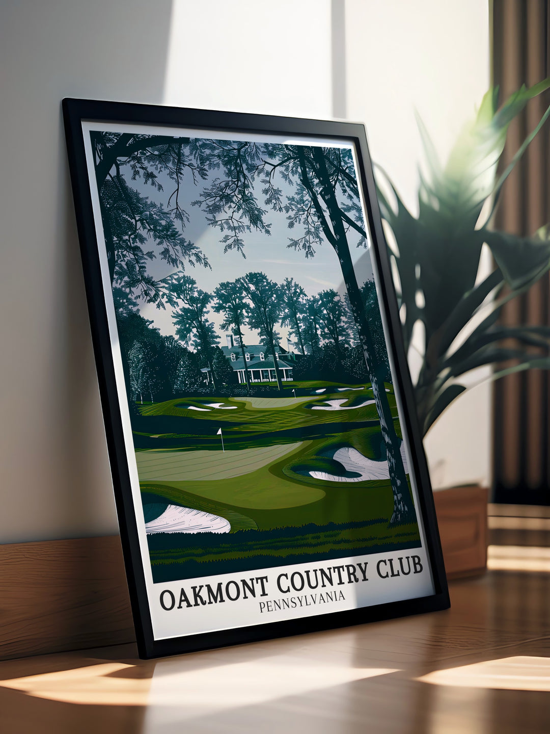 Celebrate the rich golfing history of Oakmont Country Club with this print featuring Oakmonts Course and the iconic Oakmont country club house in Plum Pennsylvania a beautiful addition to any collection of Pennsylvania prints and Pittsburgh posters