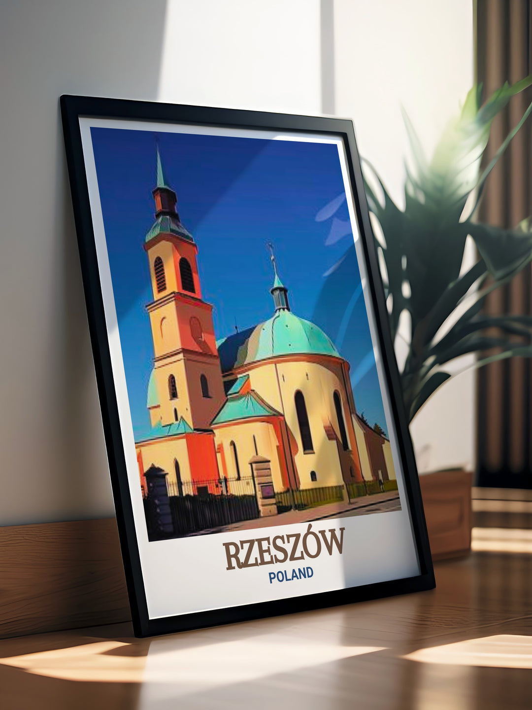 This Rzeszow print captures the intricate design of the Bernardine Church and Monastery making it a centerpiece in any room ideal for those who appreciate Poland art and want to add a touch of heritage to their home.