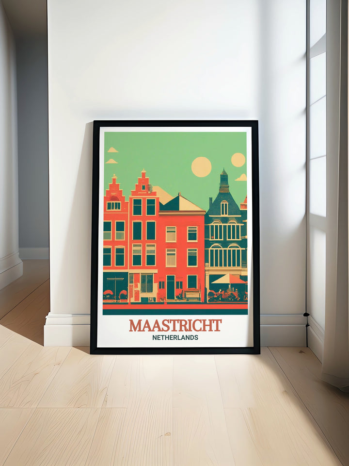 Vrijthof Square Canvas Art from Maastricht, Netherlands, a beautiful wall print that brings the squares historical significance into your home. This Netherlands Travel Art is perfect for adding a touch of history and culture to your decor. The high quality print ensures that the vibrant colors remain vivid, making it a lasting piece for your collection