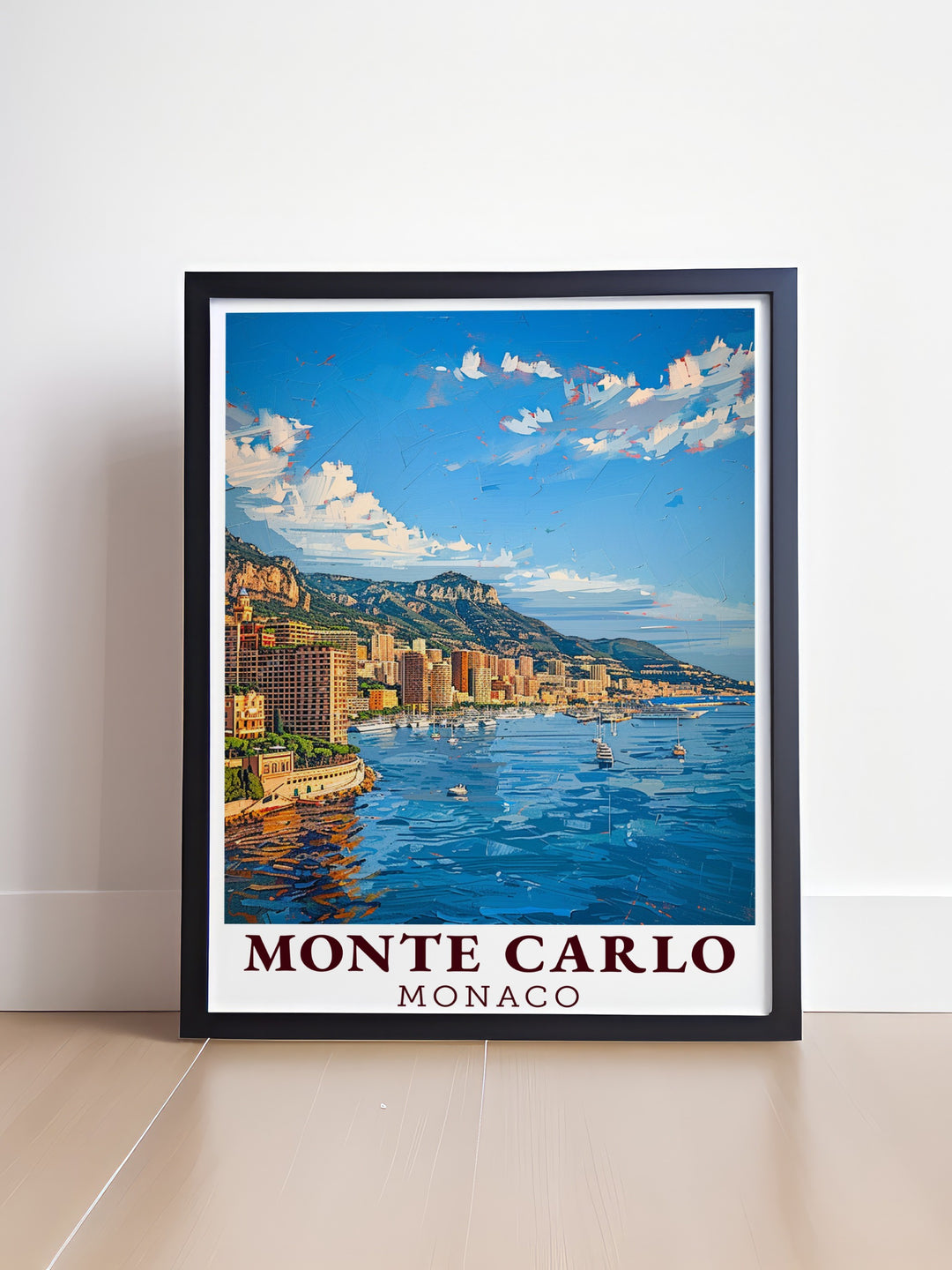 Cityscape Wall Art captures the elegance of Monte Carlos skyline, blending the rich architecture of Monaco with the stunning Mediterranean coast. This framed art is ideal for those who appreciate both urban beauty and natural scenery.