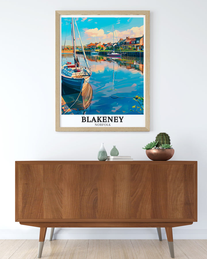 Blakeney Framed Art presents the beauty of Blakeney Harbour, featuring the serene waters and classic architecture of the Norfolk village. This framed artwork makes an elegant addition to any room.