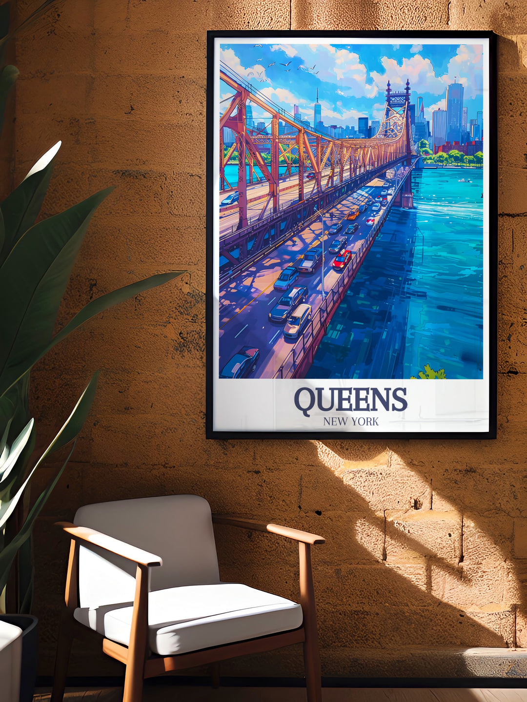 Beautiful Queens wall art featuring the Queensboro Bridge East River scene capturing the picturesque New York City skyline ideal for adding elegance and style to any room in your home