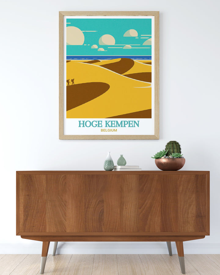 Experience the rugged beauty of Hoge Kempen National Park and the serene dunes of the Dune Belt with this art print, an ideal piece for those who appreciate Belgian landscapes.