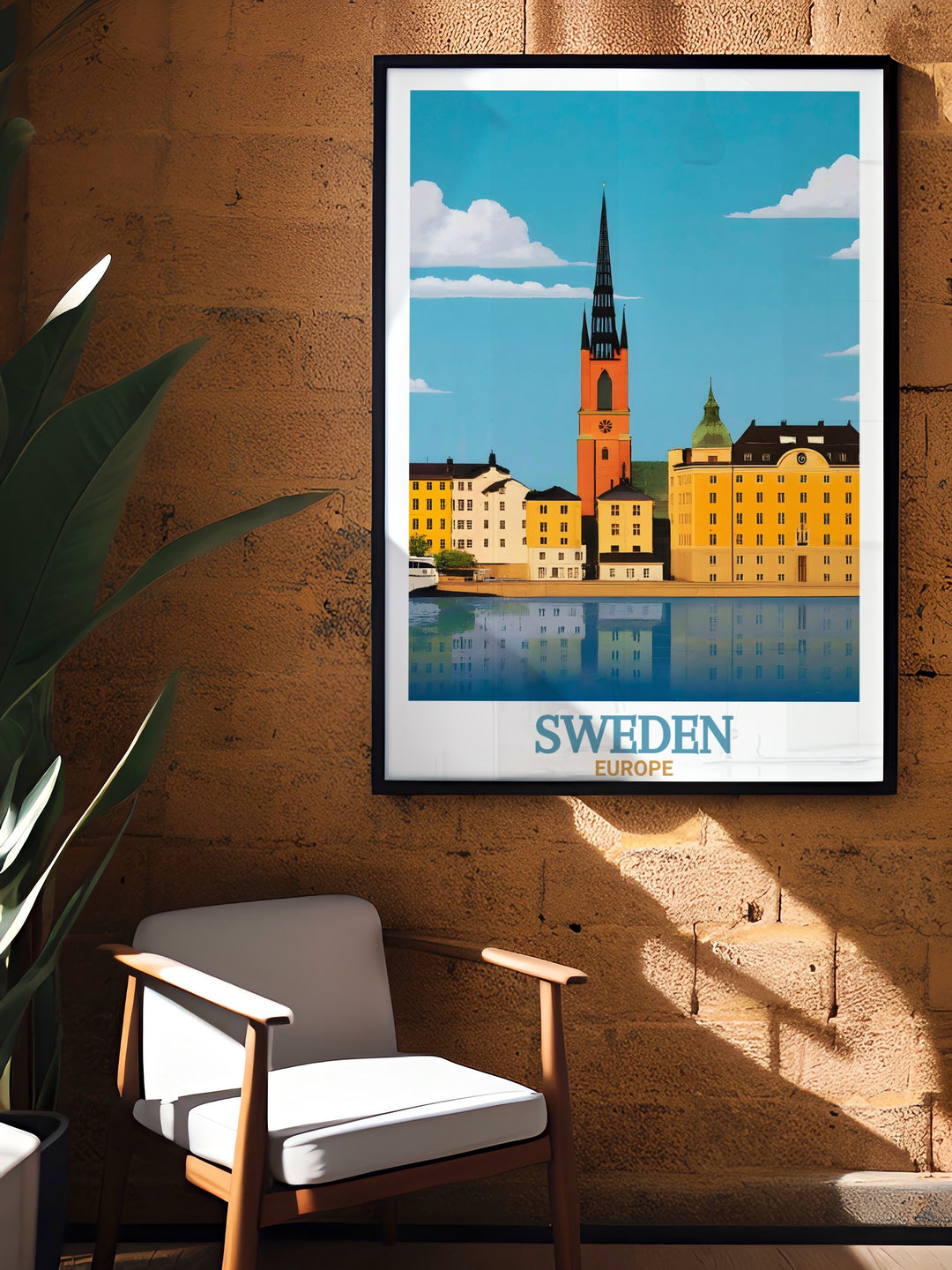 Gamla Stan modern art brings the vibrant history of Swedens capital into your home. These Sweden posters offer a unique blend of contemporary design and timeless architectural beauty perfect for living rooms and offices.