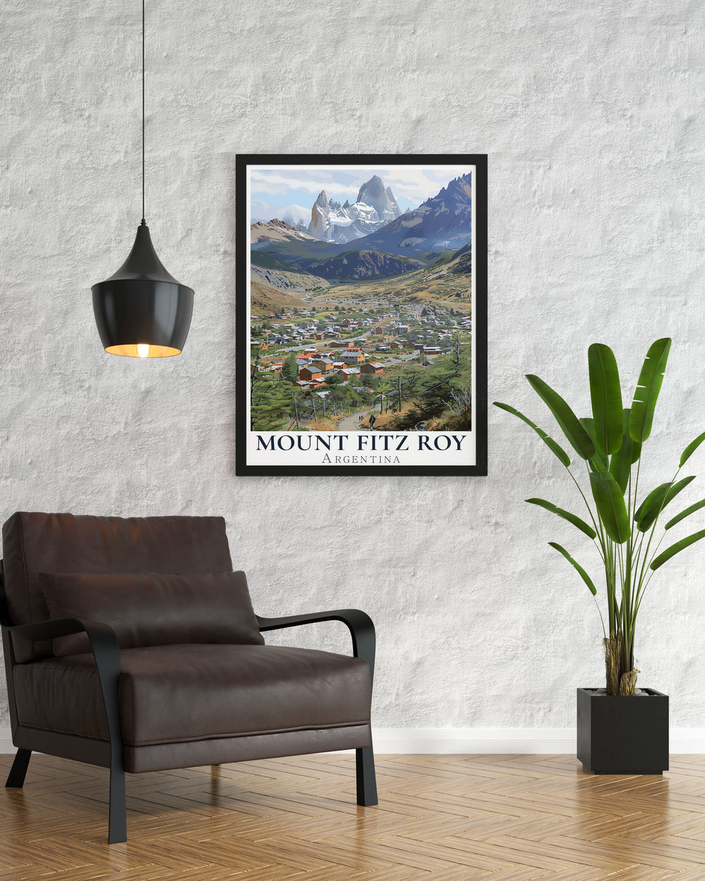 Elegant Mt Fitz Roy Print with El Chalten capturing the rugged elegance of Patagonia ideal for housewarming gifts and sophisticated wall decor vibrant artwork that transforms any room into a haven of beauty and tranquility