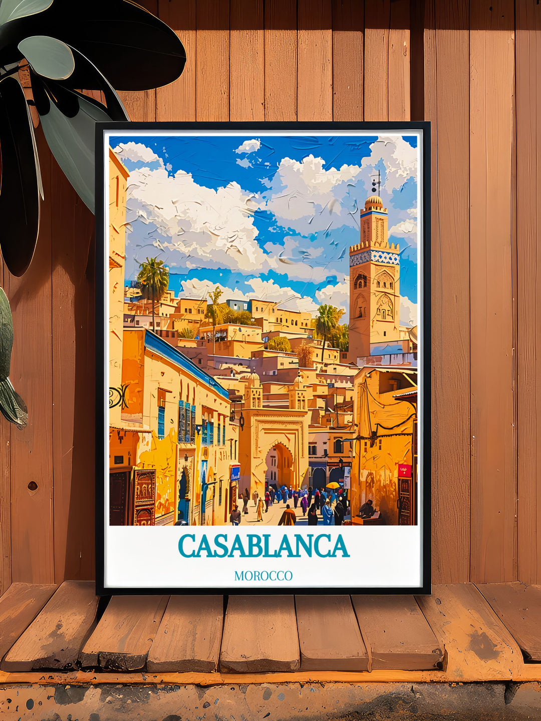 Featuring the stunning architecture of Old Medina and the bustling streets of Casablanca, this poster is ideal for those who wish to bring a piece of Moroccos cultural beauty into their home.