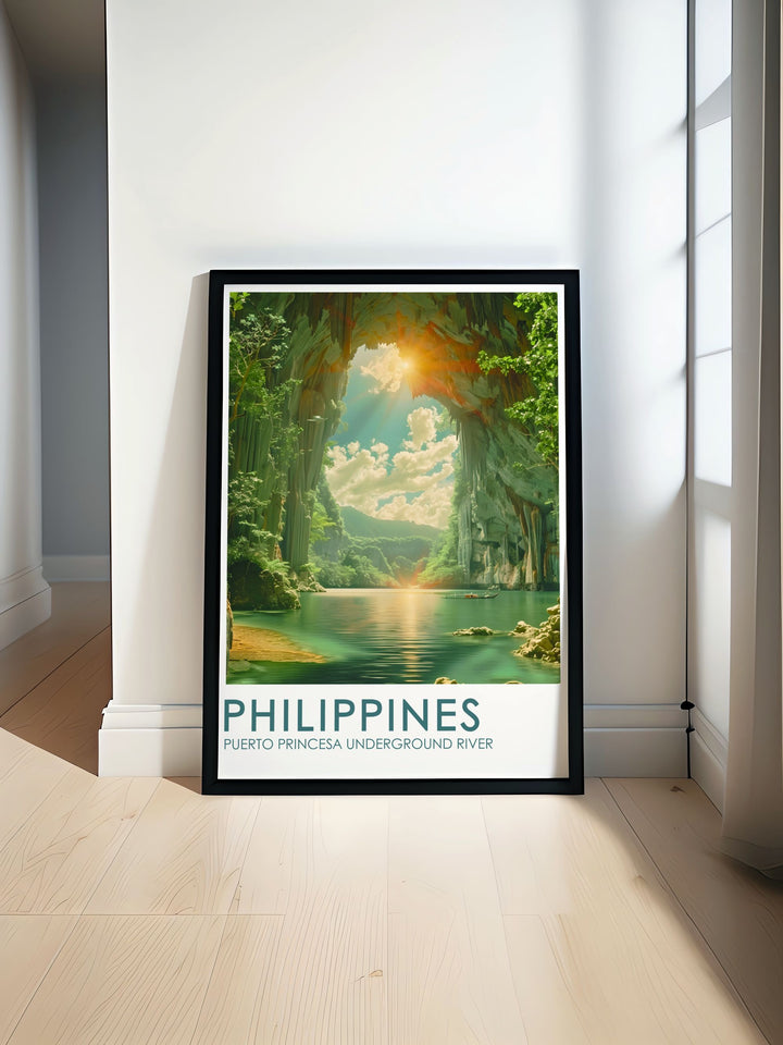 Philippines Print featuring the breathtaking Puerto Princesa Underground River showcasing the natural wonder in vibrant colors perfect for elegant home decor and stunning wall art ideal for gifts on Christmas birthdays anniversaries and more