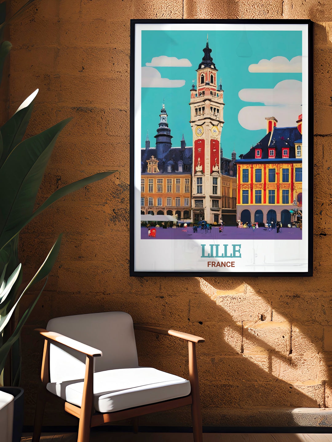 A wall art print of Lilles Grand Place, showcasing the citys vibrant architectural landscape and historic charm. This piece captures the essence of French urban life, ideal for anyone looking to bring a touch of France into their home.