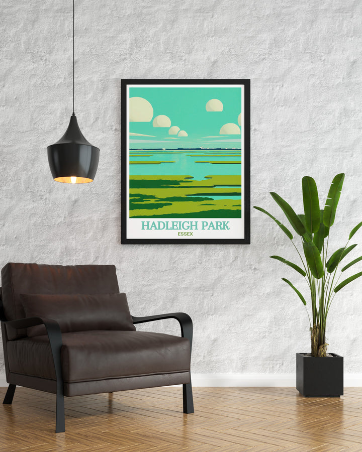 Scenic posters of Hadleigh Park MTB trails with views of the Thames Estuary in Essex. Perfect for cycling enthusiasts and home decor. These prints capture the adventure and beauty of Hadleigh Park, making them a stunning addition to any space.