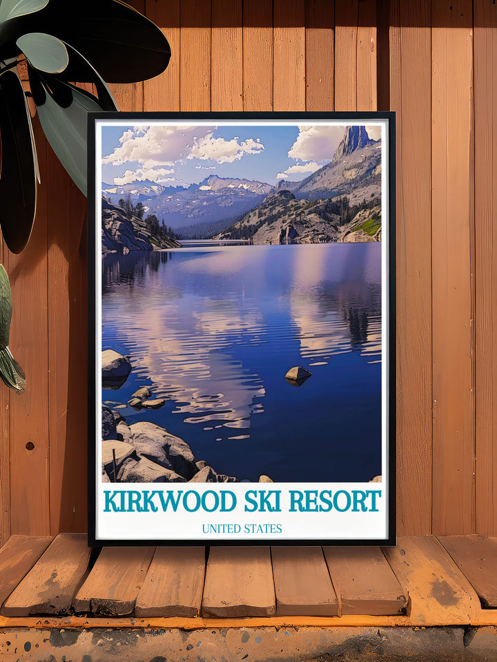 Stunning wall decor featuring Caples Lake with its calm waters and scenic mountain backdrop. The artwork highlights the natural beauty and peaceful ambiance of the lake, making it a great addition to your home or office space