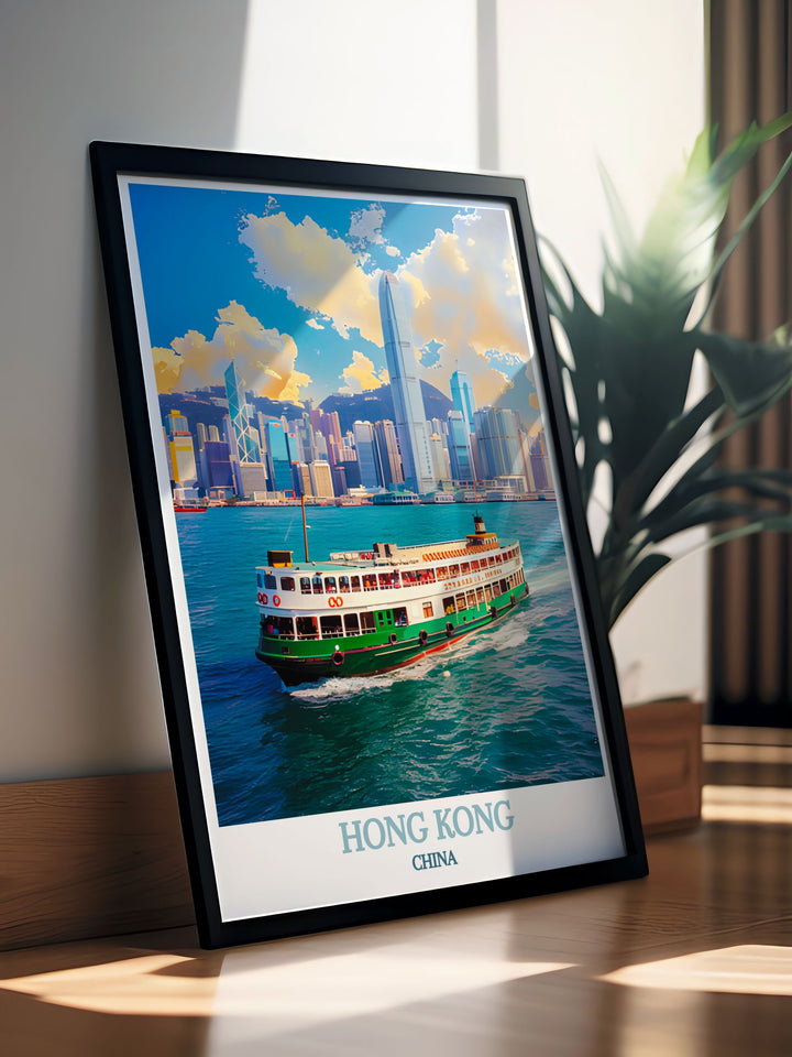 This detailed art print captures the rich cultural heritage of Hong Kong, showcasing its blend of Chinese traditions and colonial influences. Ideal for history lovers, this poster brings the diverse culture of the city into your decor.
