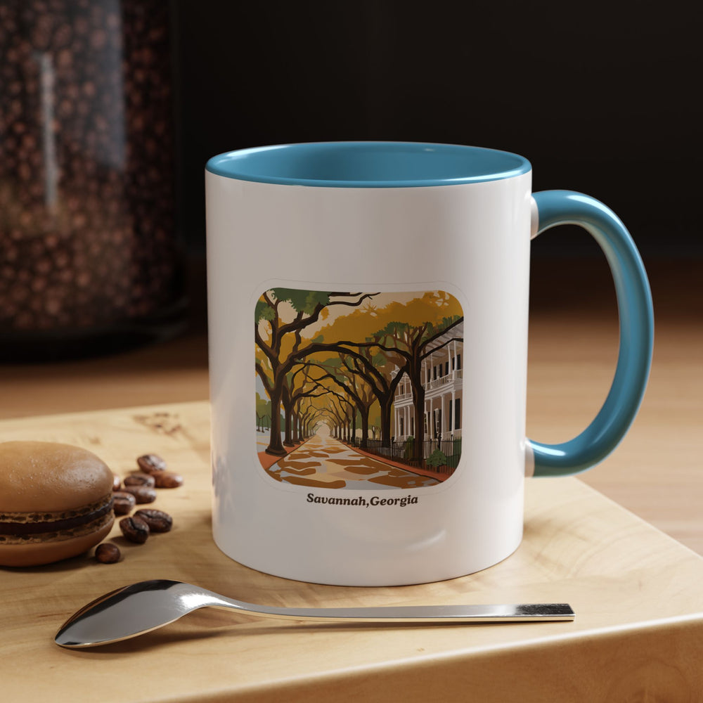 The Savannah, Georgia mug features artwork of the city’s lush gardens and iconic streets. Perfect for sipping coffee or tea, it brings the southern elegance of Savannah into your home. Ideal for travel enthusiasts and Southern charm admirers.