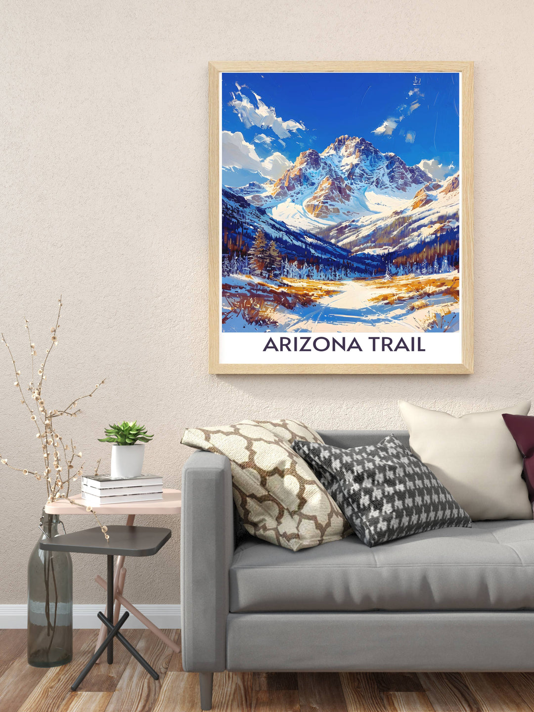 Framed print of San Francisco Peaks Park capturing the majestic beauty of the desert landscape a timeless piece of art for any decor perfect as a gift for hikers and nature enthusiasts.