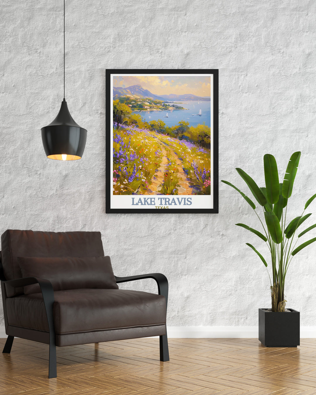 This Lake Travis wall art is an excellent representation of Texass natural charm. Perfect for those looking for unique home décor, it also serves as a thoughtful gift for travel lovers and art aficionados alike.