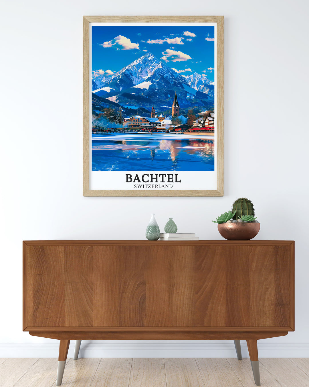 Elegant art print of Bachtel town in Zurich Oberland, Switzerland. This poster highlights the tranquil beauty and cultural charm of Bachtel, making it an ideal piece for nature lovers and Swiss culture enthusiasts. Adds a timeless aesthetic to any space.