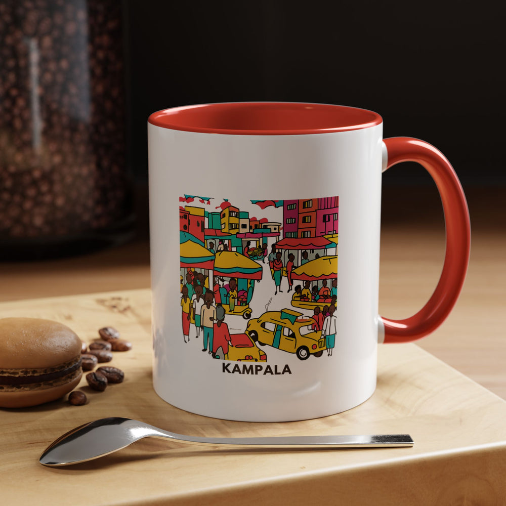 This Kampala mug brings the spirit of Uganda’s capital to your home. Featuring intricate artwork of the city’s iconic landmarks, it is perfect for coffee or tea lovers. Dishwasher and microwave safe, it makes a great gift or personal item.