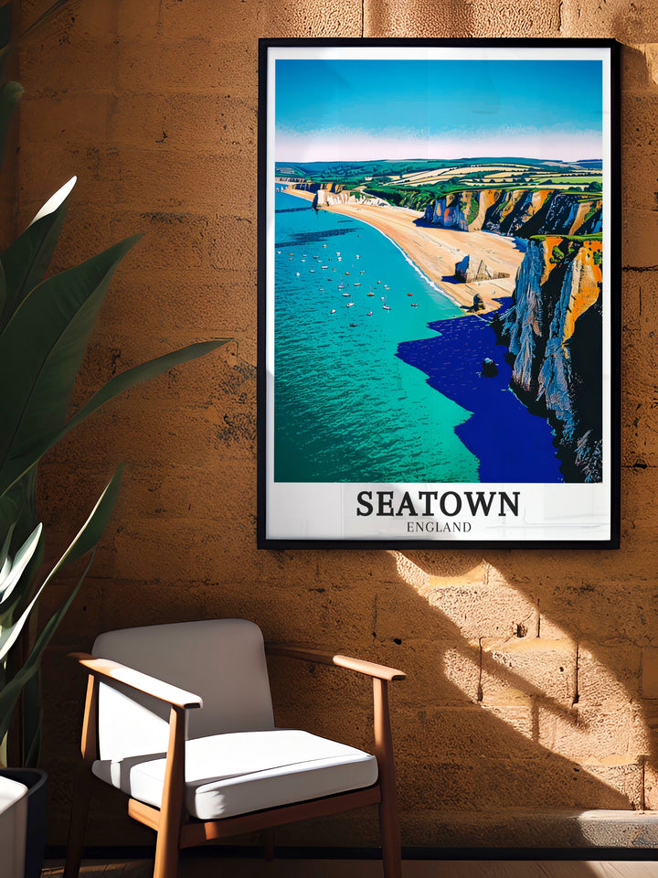 Jurassic Coast Eype Beach and Seatown Beach art prints are perfect for enhancing your home decor. These coastal travel prints bring the charm of Dorsets seaside into any room making them ideal for beach lovers and travel enthusiasts