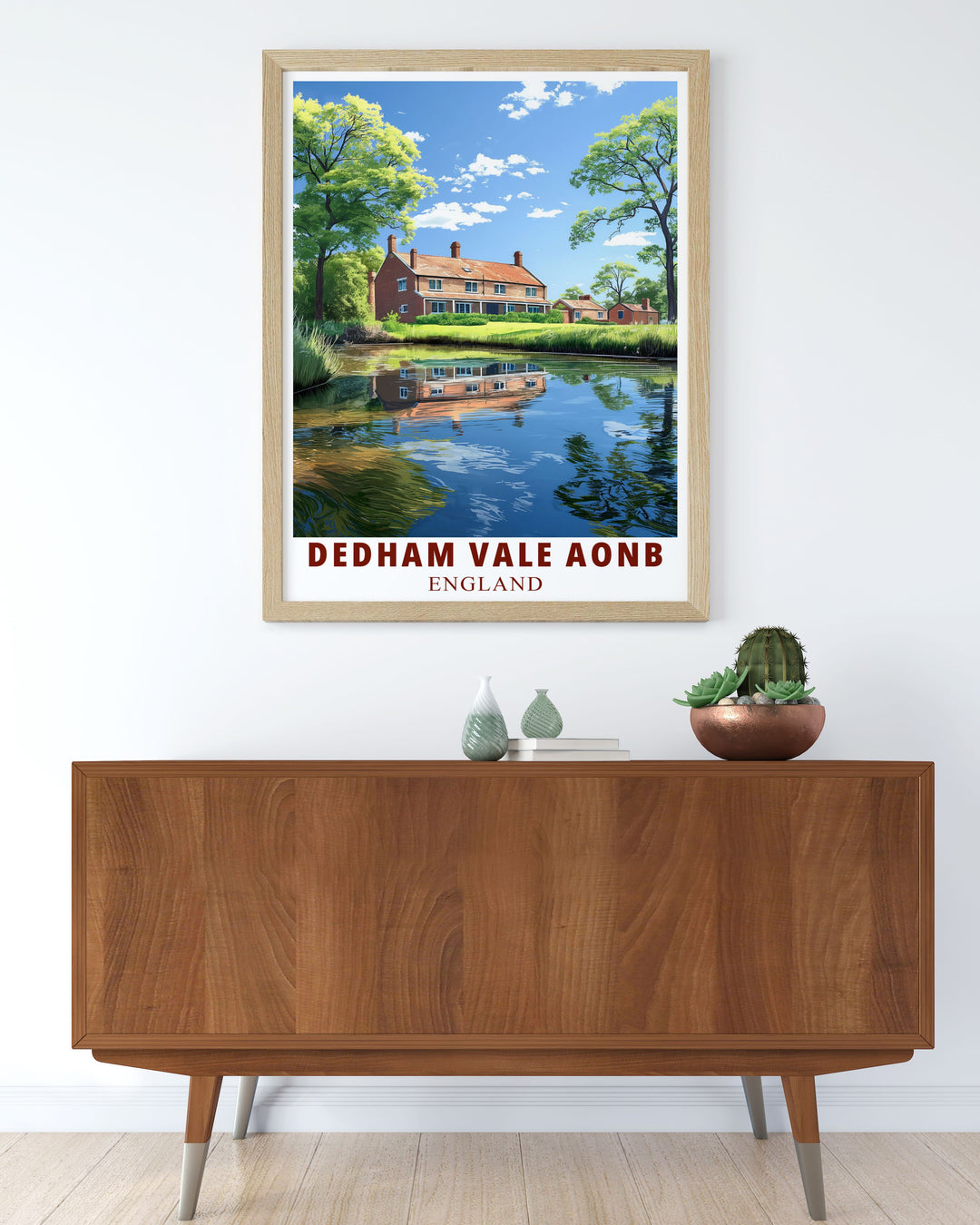 This Dedham Vale travel print highlights the scenic beauty of Constable Country and the peaceful Stour River, making it the perfect addition to your wall décor. Celebrate the charm of rural England with this stunning artwork, ideal for any room in your home.