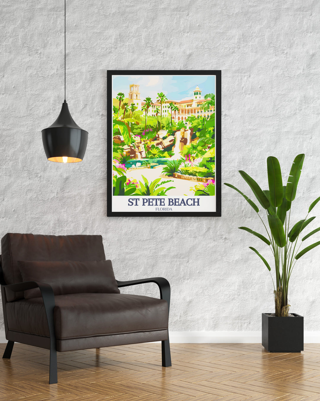 Florida decor featuring the breathtaking St Pete shoreline and Saint Pete Beach Hotels in a St Pete Beach print that adds sophistication to any room perfect for fans of Florida travel art