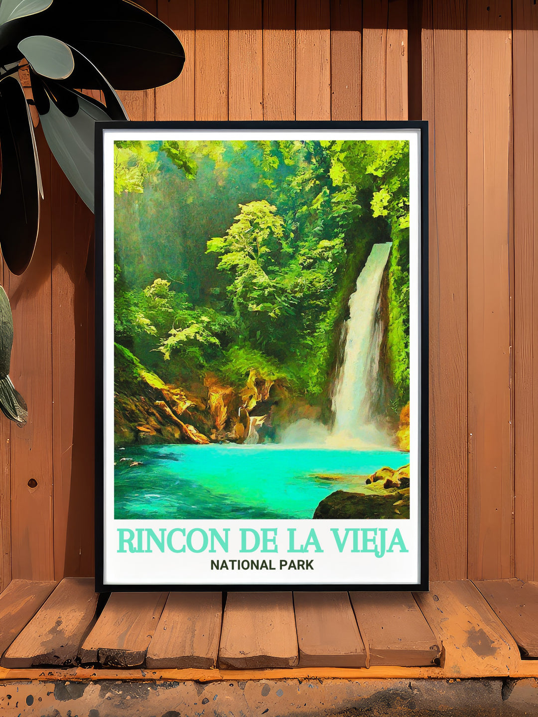 Enhance your living space with this elegant Costa Rica print featuring La Cangreja Waterfall in Rincon De La Vieja National Park a stunning piece of wall art that brings the serene beauty of Costa Rica into your home ideal for creating a tranquil atmosphere.