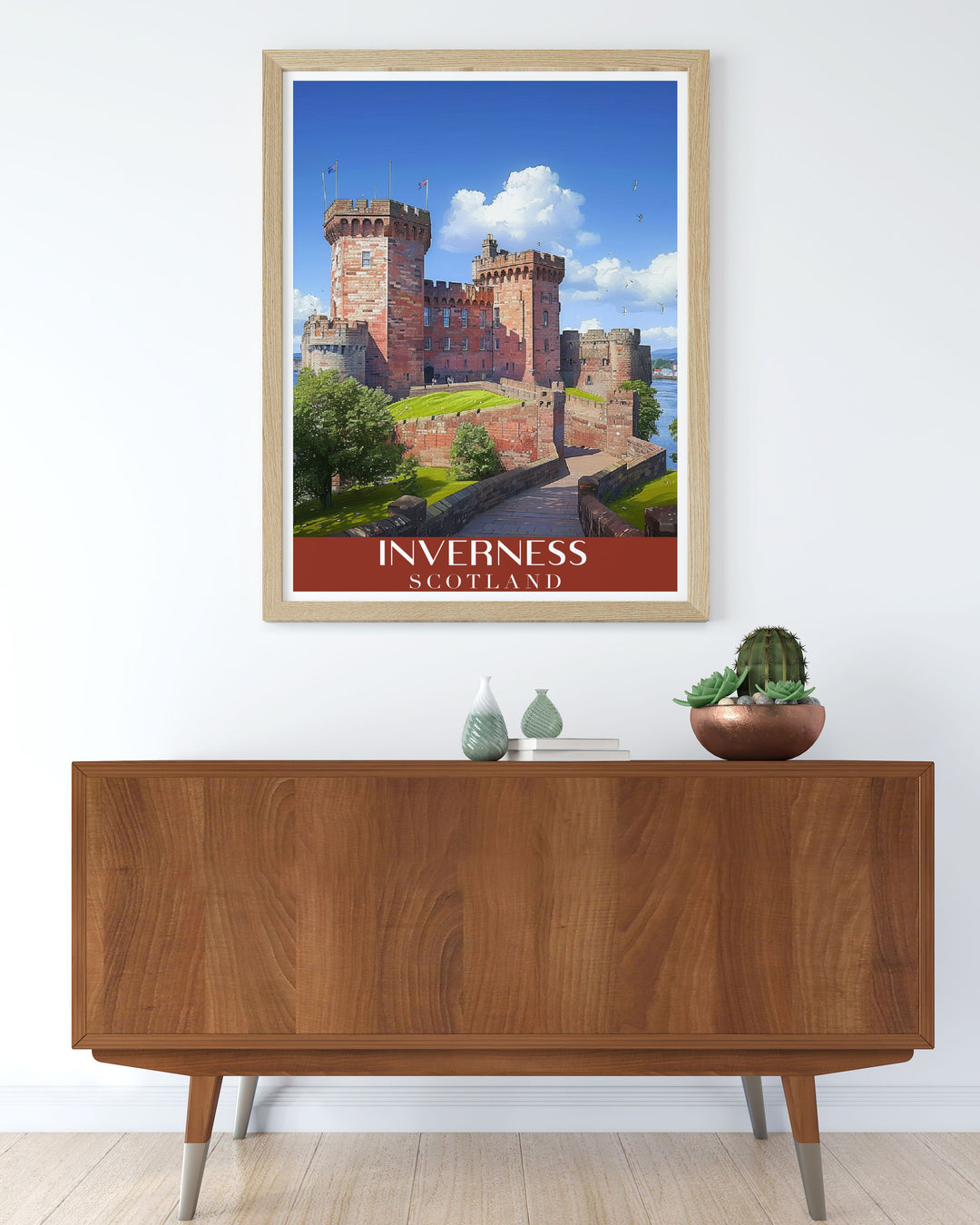 Gallery wall art of Inverness Castle, emphasizing its architectural grandeur and its pivotal role in Scottish history.