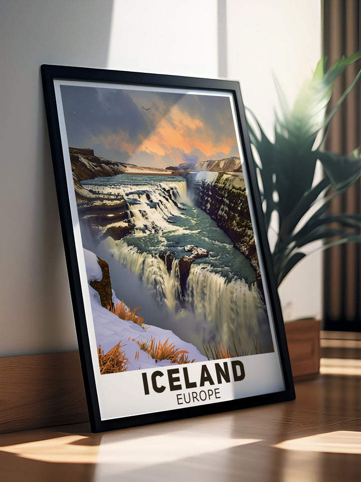 Custom print of Icelands geothermal marvels, including geysers and volcanic landscapes. This piece reflects the unique geological activity of Iceland, making it a captivating addition to any art collection.