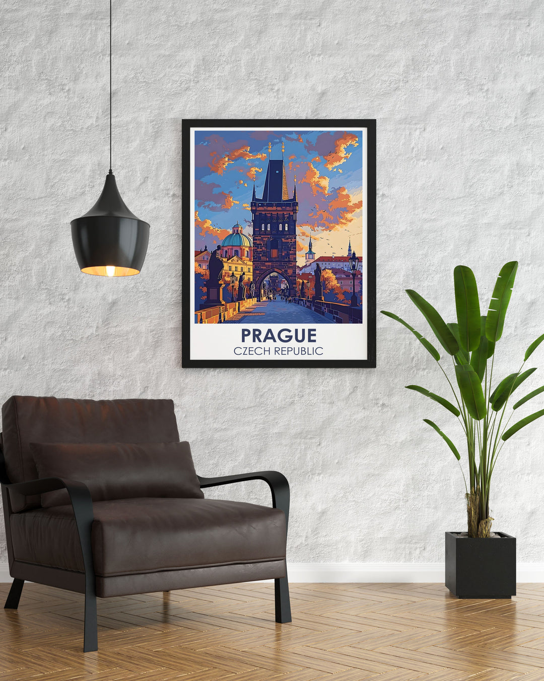 Charles Bridge Karluv Travel Poster featuring Pragues iconic landmark. This Prague Poster is a great addition to any home decor, capturing the beauty of the Czech Republic. Ideal for those who love Prague Wall Art and Travel Prints.