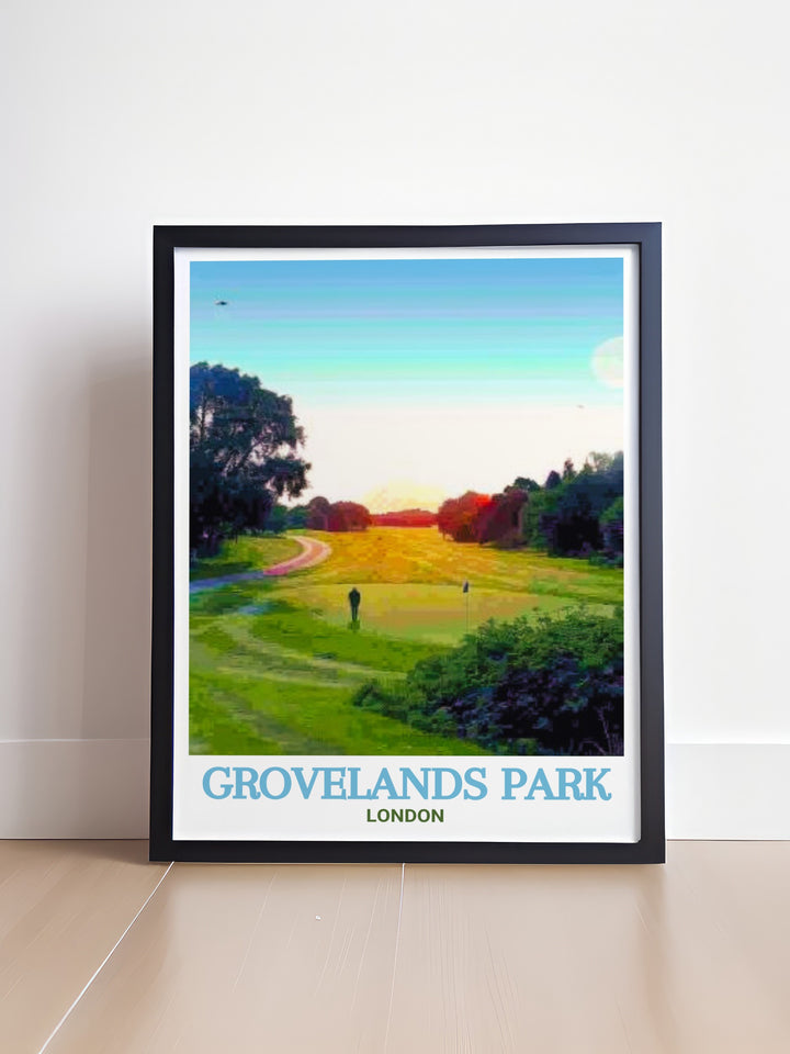 Grovelands Park Golf Course stunning living room decor is the perfect way to bring nature into your space. This London park print complements any interior and highlights the beauty of North Londons Grovelands Park and Broomfield Park.