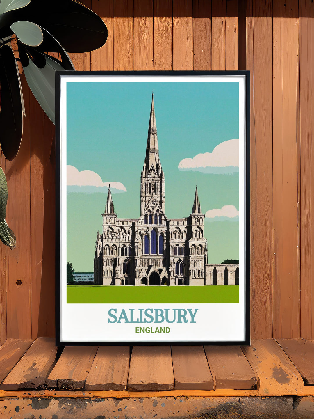 High quality canvas art showcasing Salisbury Cathedrals majestic presence in the English countryside, offering a glimpse into the architectural grandeur that has stood the test of time. A perfect addition to any home.