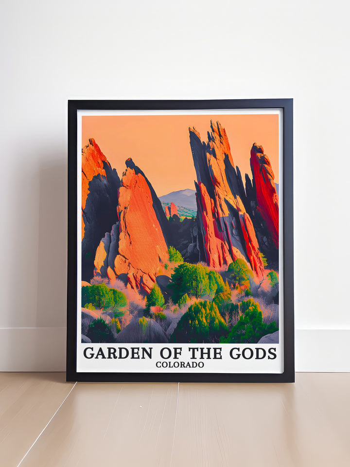 Bring the beauty of Colorado into your home with Gardens Gods Artwork and Colorado Springs Park South Gateway Rock Elegant Home Decor a perfect addition to any room creating a bold statement and a sense of connection to the outdoors.