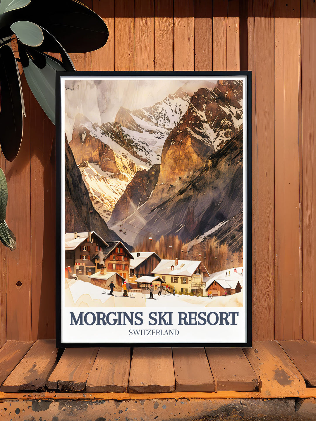 This Morgins Ski Resort Poster Print captures the exhilarating beauty of the Swiss Alps, featuring the stunning Tête du Géant and the iconic slopes of the Portes du Soleil region. Perfect for ski enthusiasts and lovers of Alpine landscapes, this print brings Swiss winter magic to any space.