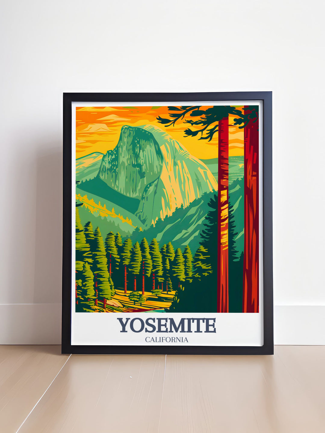 Half Dome and Yosemite Valley framed print adding sophistication and adventure to your home with fine artistic details