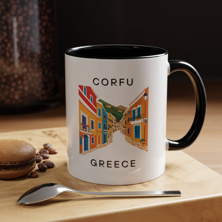 Experience Corfu Greece’s charm with every sip from this beautifully crafted mug. Featuring detailed artwork of the island’s scenic views, it’s ideal for anyone who loves Greece. Dishwasher and microwave safe for convenience.