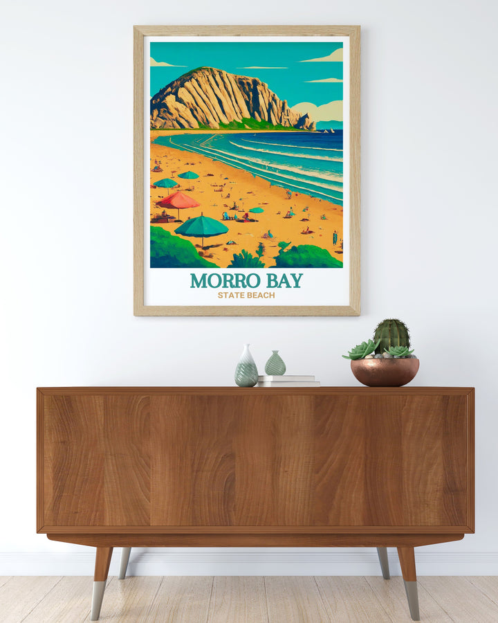 Transform your living space with this elegant Morro Strand State Beach framed print capturing the beauty of Californias natural wonders in a sophisticated and stylish way