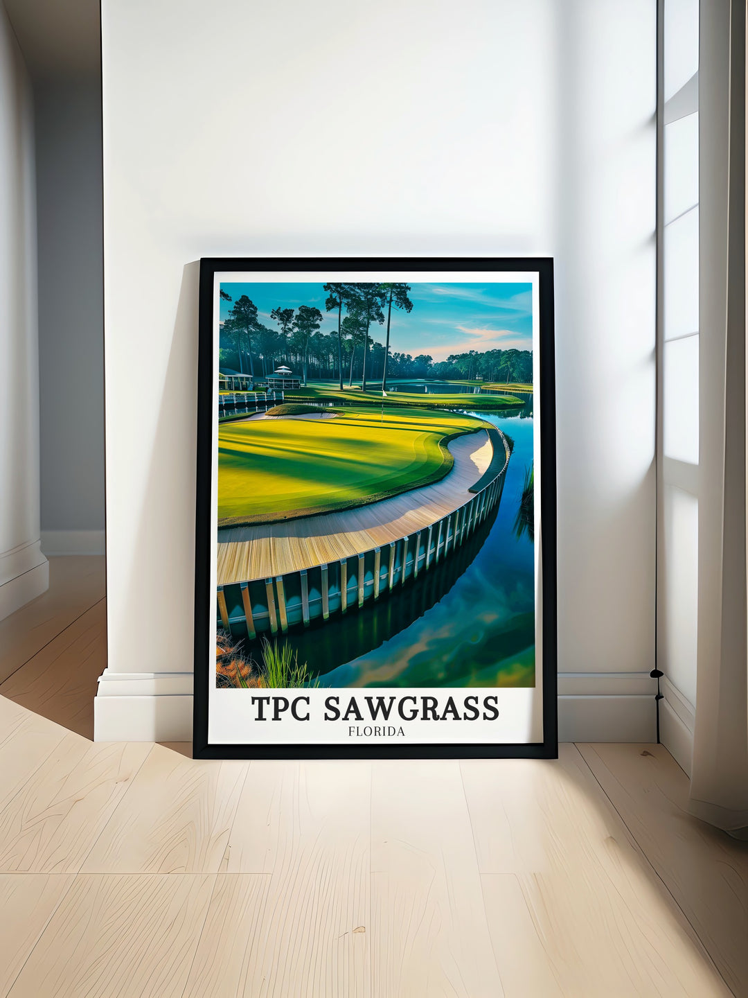 TPC Sawgrass, home to THE PLAYERS Stadium Course, is celebrated for its challenging layout and stunning design. This artwork beautifully captures the essence of the course, with its iconic 17th hole and strategic fairways. Ideal for golf enthusiasts, this piece adds a touch of sophistication to any space while honoring the games finest moments.