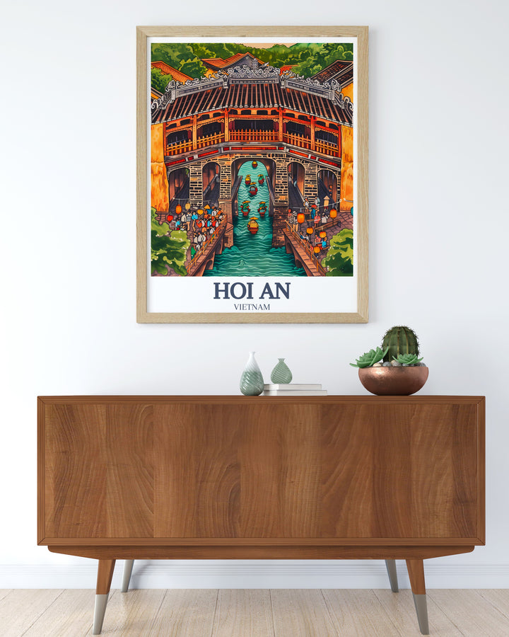 A captivating Hoi An Ancient Town canvas art featuring the bustling streets and vibrant colors of this historic Vietnamese town. This print is ideal for those who wish to bring a piece of Vietnams timeless charm into their home or as a unique travel gift.