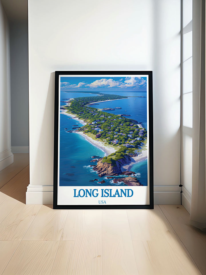 Showcasing the serene landscapes of Fire Island, this poster captures its natural beauty and tranquil environment, perfect for enhancing your home decor with a touch of coastal charm.