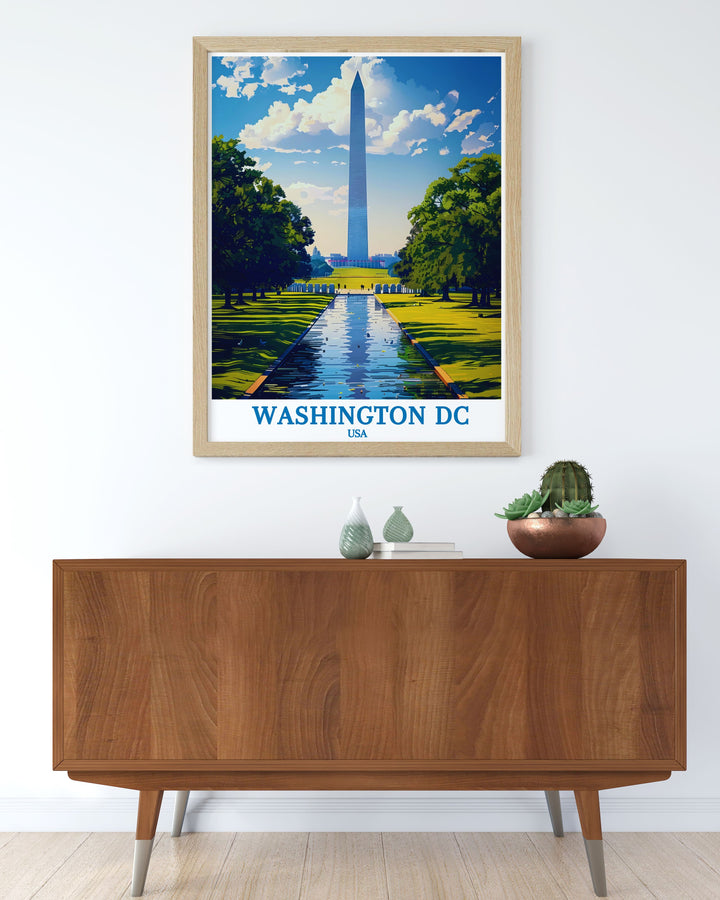 Elegant Washington DC art print showcasing the Washington Monument ideal for adding a touch of sophistication to your living room or office space