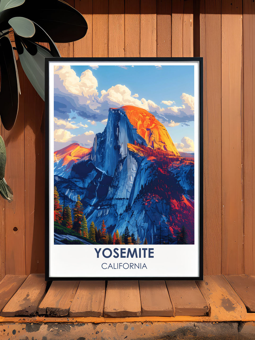 Bring the breathtaking landscapes of Yosemite into your home with this poster of El Capitan, showcasing the sheer granite face and the vibrant forest below, perfect for creating a nature inspired decor theme.