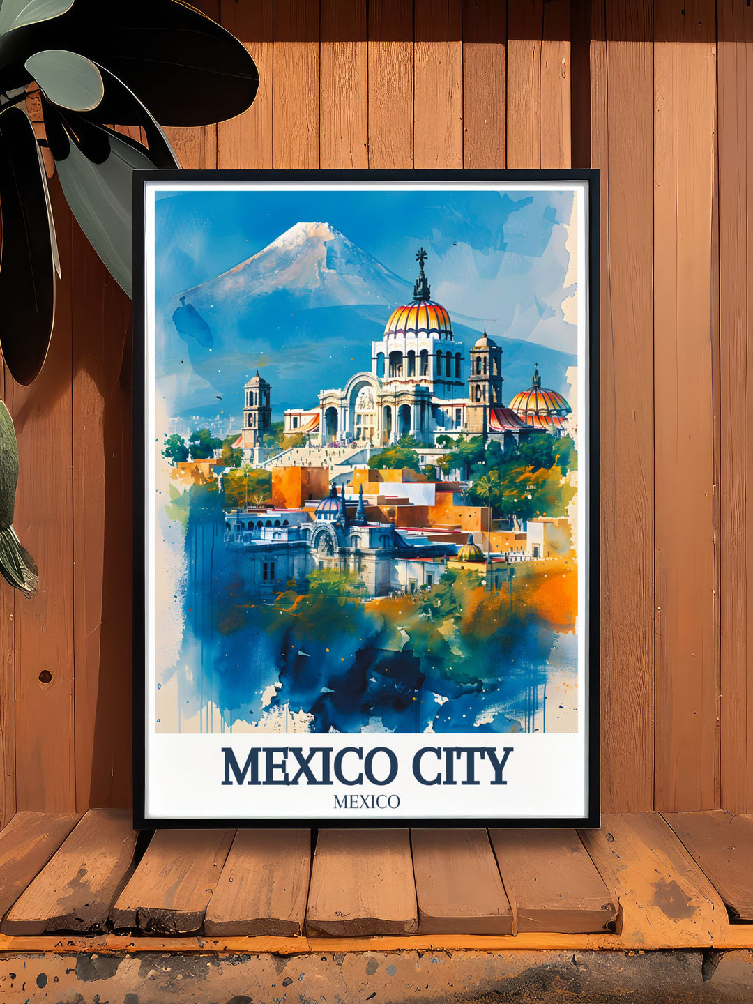 Detailed Mexico City wall art showcasing the Metropolitan cathedral Zocalo Chapultepec castle. This art print brings the vibrant energy and historical importance of Mexico Citys landmarks to life. Perfect for home or office decor.