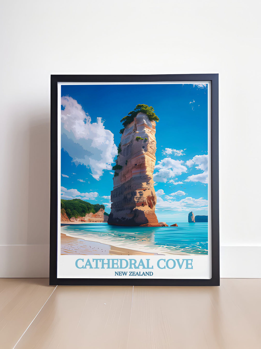 Discover the stunning natural arch of Cathedral Cove, framing the golden sands and crystal clear waters of this iconic New Zealand beach.