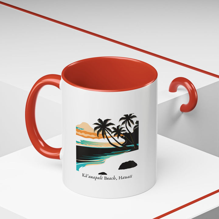 This Kaanapali Beach Hawaii mug blends artistic design with practicality. Featuring vibrant artwork inspired by the beach, it is dishwasher-safe and made from durable ceramic, making it ideal for coffee or tea lovers. A great gift for collectors.