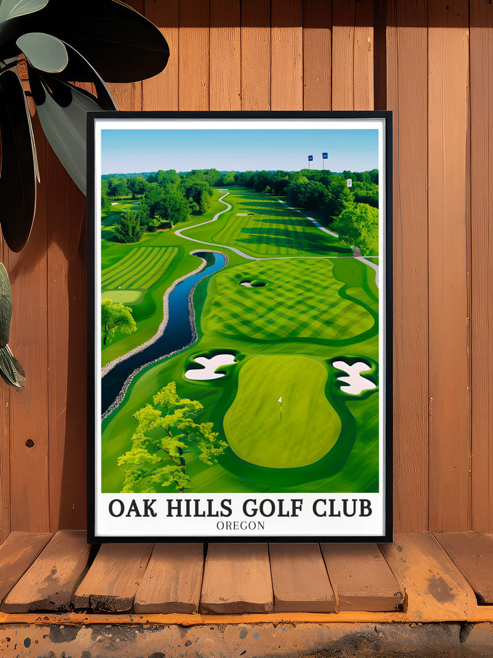 The rolling greens and picturesque fairways of Oak Hills Golf Club are beautifully portrayed in this travel print. Its the perfect decor for any golf enthusiast, bringing the serenity of one of Douglas Countys finest courses to your home.